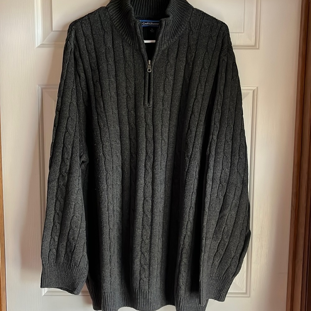 Croft & Barrow grey cable knit sweater XL